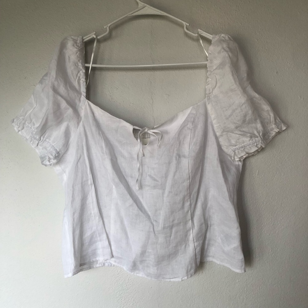 White linen top